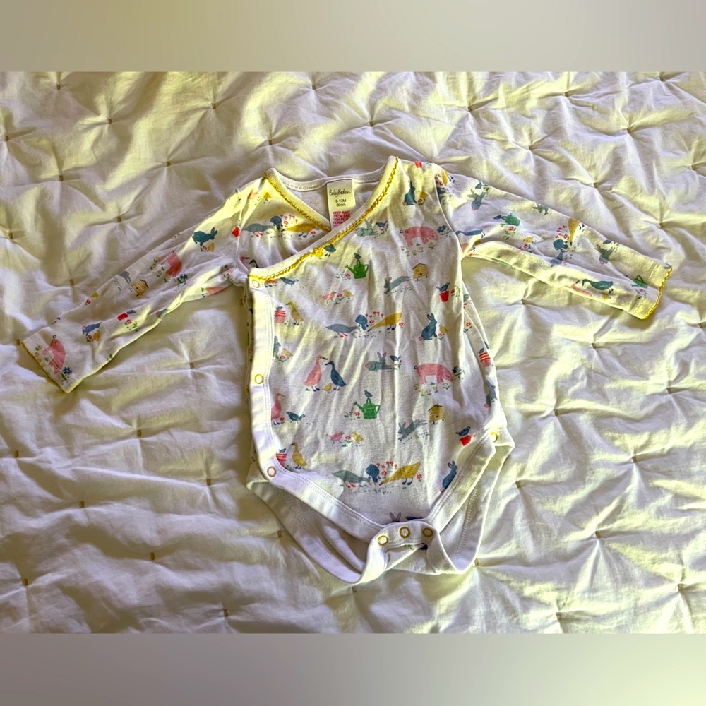 Baby Boden farm animal long sleeve bodysuit